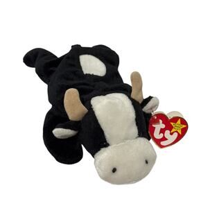 TY Beanie Baby Daisy the Black/White Cow with Ear Tag Born 05/10/1994